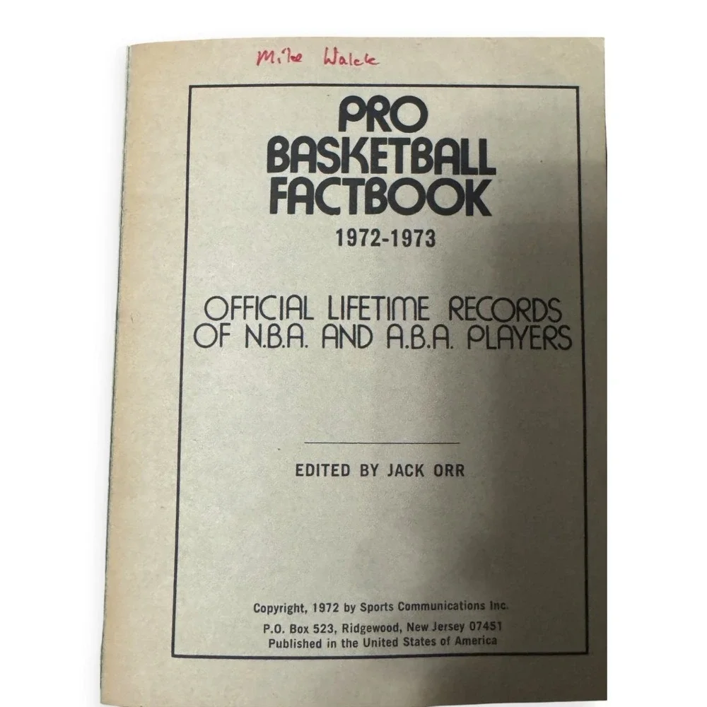 1972-1973 Pro Basketball Factbook NBA ABA Player Records Team Histories Vintage